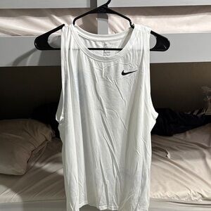 Nike White Sleeveless Top with Black Logo